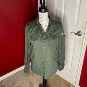 Forever 21 Navy Green Long sleeve